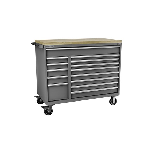 Champion Tool Storage Mobile Modular Cabinet, 14 Drawer, Dark Gray, Steel, 56-1/2 in W x 28-1/2 in D x 39 in H D1800DB14MB8BBT-DG - main